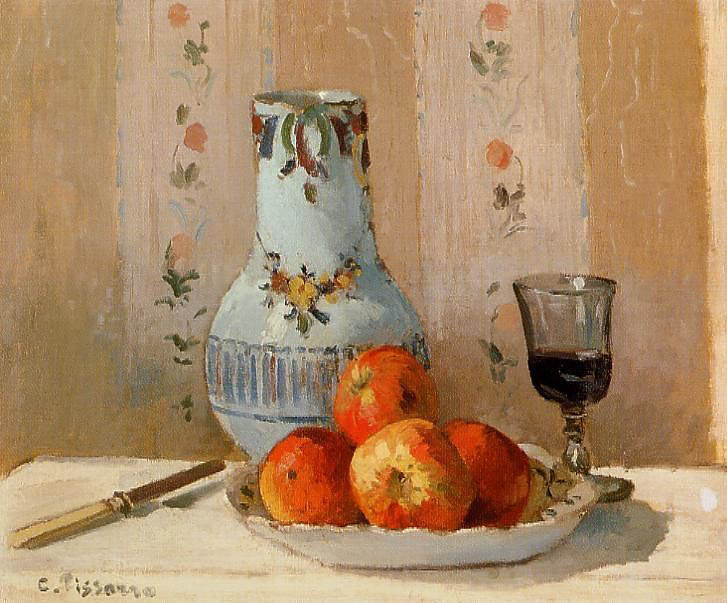 Camille Pissarro - Stilleben mit Äpfeln und Krug (1872) - Öl auf Leinwand - Metropolitan Museum of Art
