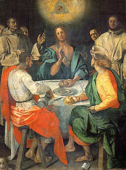 Pontormo - Das Mahl in Emmaus - 1525 - Öl auf Leinwand - 230x173 cm - Uffizien, Florenz