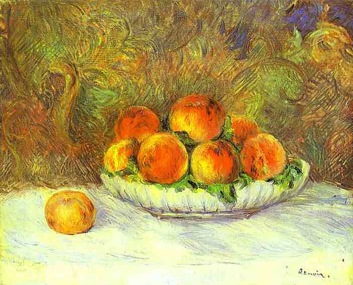 Pierre-Auguste Renoir - Stilleben mit Pfirsichen (ca.1880) - Öl auf Leinwand - Musée de l'Orangerie, Paris