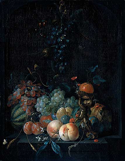 Coenraat Roepel - Stilleben mit Früchten  (1721) - Öl auf Leinwand - 67x53 cm - Rijksmuseum, Amsterdam