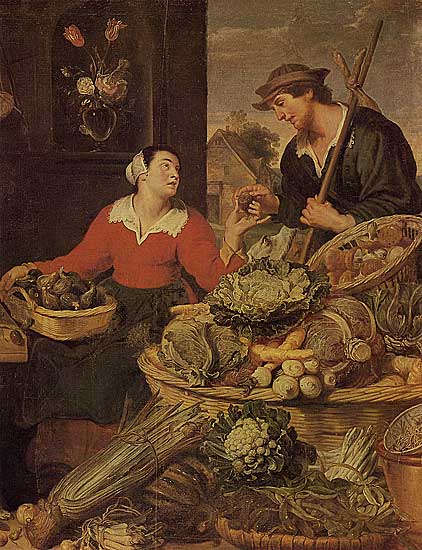 Frans Snyders - Obst und Gemüsestand (Detail) (undat) -Öl auf Leinwand - 201x333 cm - Alte Pinakothek, München