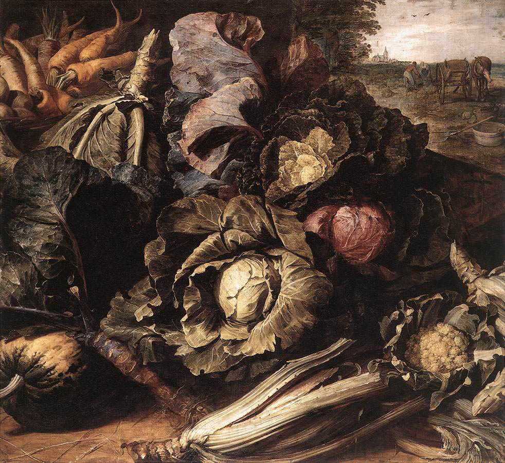 Frans Snyders - Gemüse-Stilleben (ca. 1600) - Öl auf Leinwand - 144x157 cm - Staatliche Kunsthalle, Karlsruhe