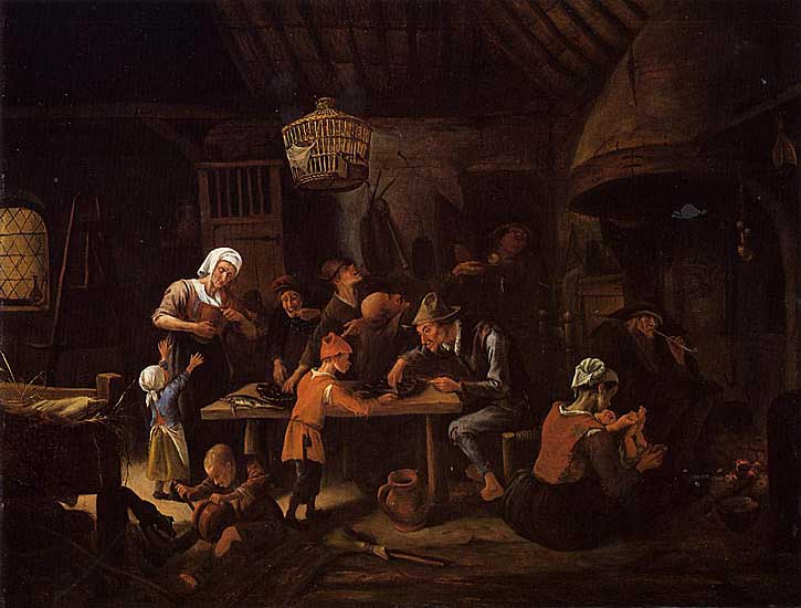 Jan Steen - The Lean Kitchen - 1660 - Oil on Panel - National Gallery of Canada, Ottawa