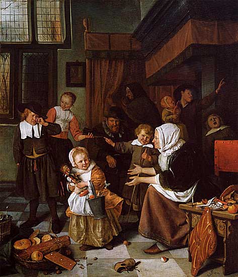 Jan Steen - The Feast of Saint Nicholas - 1665-68 - Oil on Canvas - Rijksmuseum, Amsterdam