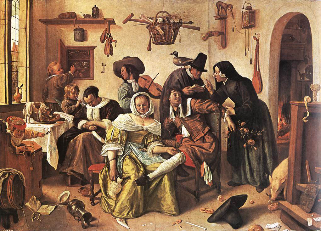 Jan Steen - The Droll Farm - 1663 - Oil on canvas - 105x145 cm - Kunsthist Museum, Wien