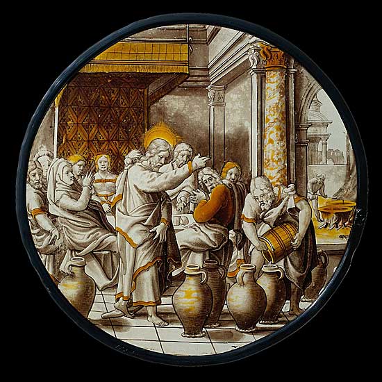 Unbek - The Mariage at Cana - ca. 1530 - Stainded Glass- 26 cm - Rijksmuseum, Amsterdam