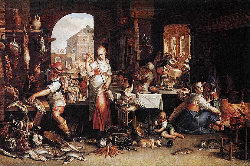 Joachim Antonisz Uytewael - Küchenstück (1605) - Öl auf Leinwand - 65x98 cm - Staatl. Museen Berlin