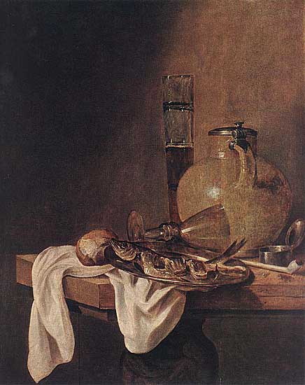 Abraham van  Beyeren - Das Frühstück (undatiert) - Öl auf Leinwand - 74x60 cm - Pushkin Museum, Moskau