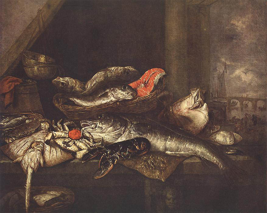 Abraham van  Beyeren - Stilleben mit Fisch (undatiert) - Öl auf Leinwand - 125x153 cm - Gemäldegalerie Dresden