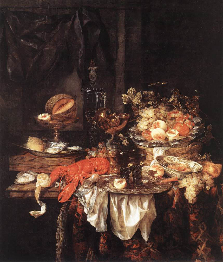 Abraham van  Beyeren - Stilleben mit einer Maus (1667) - Öl auf Leinwand - County Museum of Art, Los Angeles