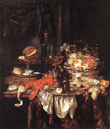 Abraham van  Beyeren - Stilleben mit einer Maus (1667) - Öl auf Leinwand - County Museum of Art, Los Angeles