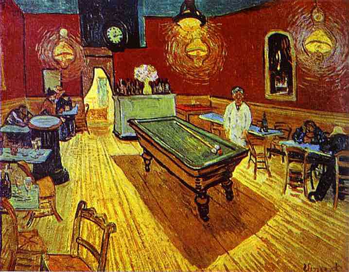 Vincent van Gogh - Die ganze Nacht im Café in Arles (1888) - Öl auf Leinwand - Yale University Art Gallery, New Haven (USA)