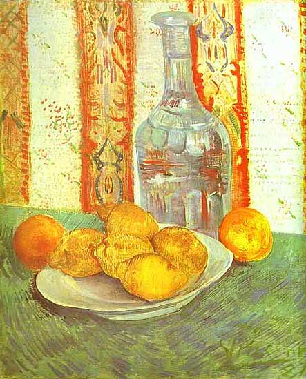 Vincent van Gogh - Stilleben mit Flasche und Zitronen auf Teller (1887) - Öl auf Leinwand - Vincent van Gogh Foundation, Amsterdam