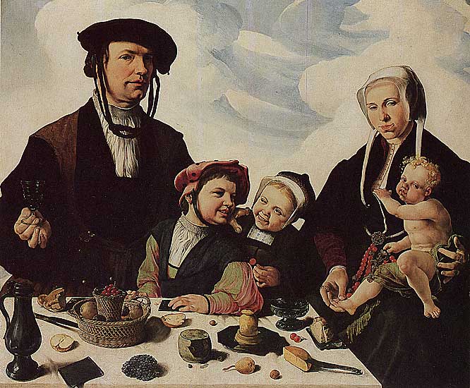 Marten van Heemskerck - Der Haarlemer Patrizier Pieter Jan Foppeszoon mit seiner Familie (1530) - Öl auf Eiche - 119x141 cm - Staatliche Kunstsammlung, Kassel