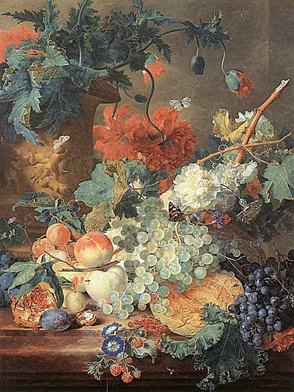 Jan van Huysum - Früchte und Blumen (ca. 1720) - Öl auf Holz - 81x60 cm - Wallace Collection, London