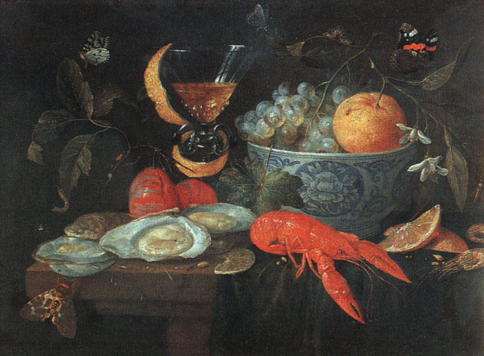 Jan van Kessel - Stilleben mit Früchten und Muscheln (1653) - Öl auf Kupfer - Uffizien, Florenz