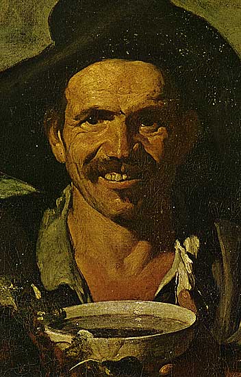 Diego Velázquez: Ausschnitt aus Bacchus (1628) - Museo del Pradio, Madrid