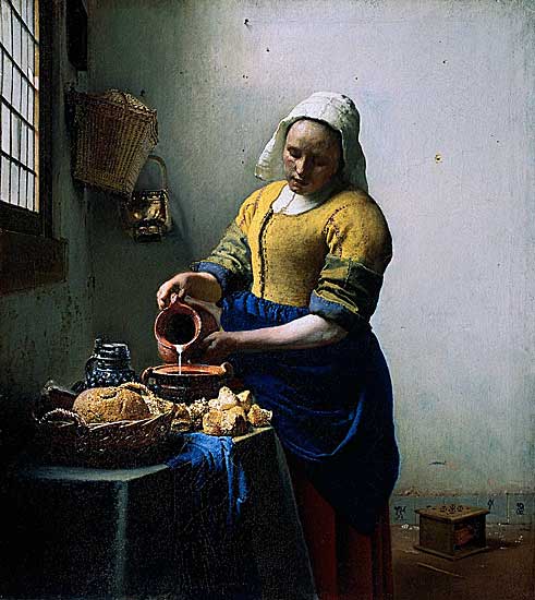 Jan Vermeer - Die Küchenmagd - 1658 - Oil on Canvas - 46x41 cm - Rijksmuseum, Amsterdam