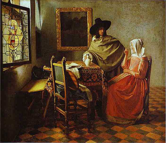 Jan Vermeer - Ein Glas Wein (ca.1658-1660) - Öl auf Leinwand - Staatliche Museen zu Berlin