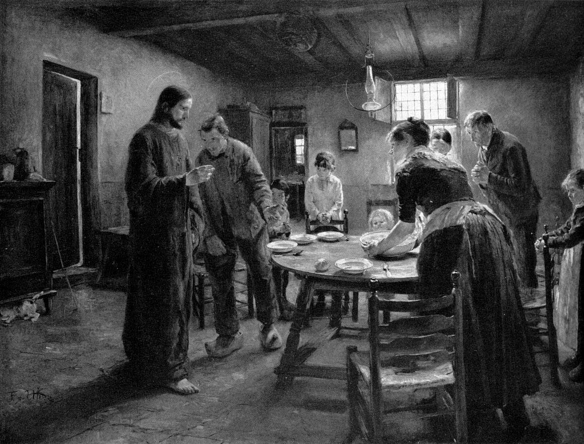 Fritz von Uhde - Kom, Herr Jesus, sei unser Gast - 1885 - Leinwand - 1150x1550 cm