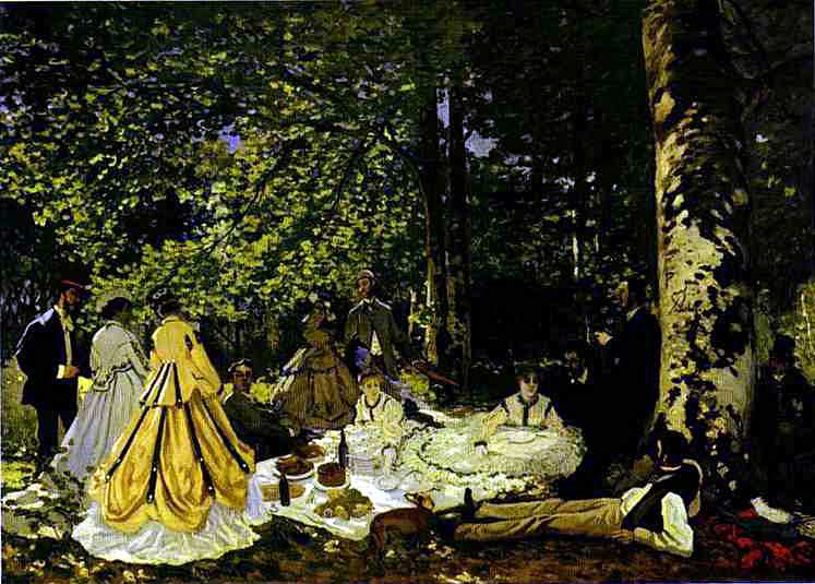 Claude Monet - Déjeuner sur l'herbe (The Picnic) (1865-1866) - Öl auf Leinwand - Musée d'Orsay, Paris
