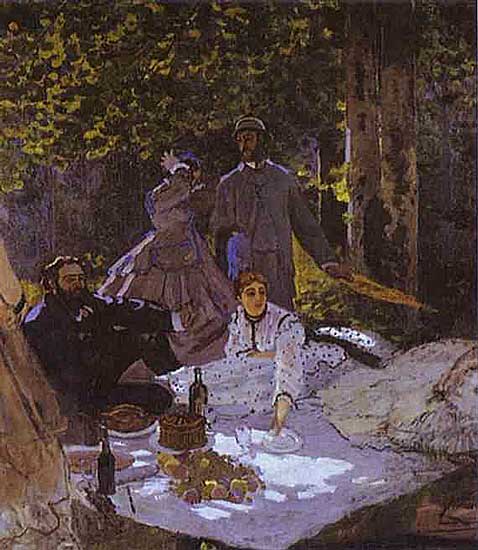 Claude Monet - Déjeuner sur l'herbe (The Picnic - Detail) (1865-1866) - Öl auf Leinwand - Musée d'Orsay, Paris