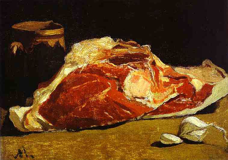 Claude Monet - Stilleben: Ein Stück Rindfleisch (ca. 1864) - Öl auf Leinwand - Musée d'Orsay, Paris