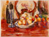 Paul Cézanne - Stilleben mit Äpfeln,  Flasche und Stuhllehne (1902-1906)