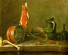 Jean-Baptiste-Siméon Chardin - Magere Kost mit Kochutensilien (1731)