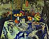 Henri Matisse - Stilleben mit Vase, Flasche und Früchten (c. 1903-06) Öl auf Leinwand - L'Hermitage, St. Petersburg