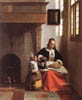 Pieter de Hooch - Apfelschälende Frau (ca. 1663)