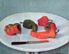 Felix Vallotton - Rote Pfefferfrüchte auf rundem, weisslackiertem Tisch (1915)