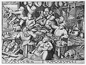 Pieter van der Heyden - Die fette Küche - 1563 - Kupferstich - Grafische Sammlung der ETHZ