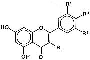 Allgemeine Strukturformel für Flavone und Flavonole