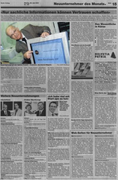 Artikel aus der BAZ vom 25.6.01